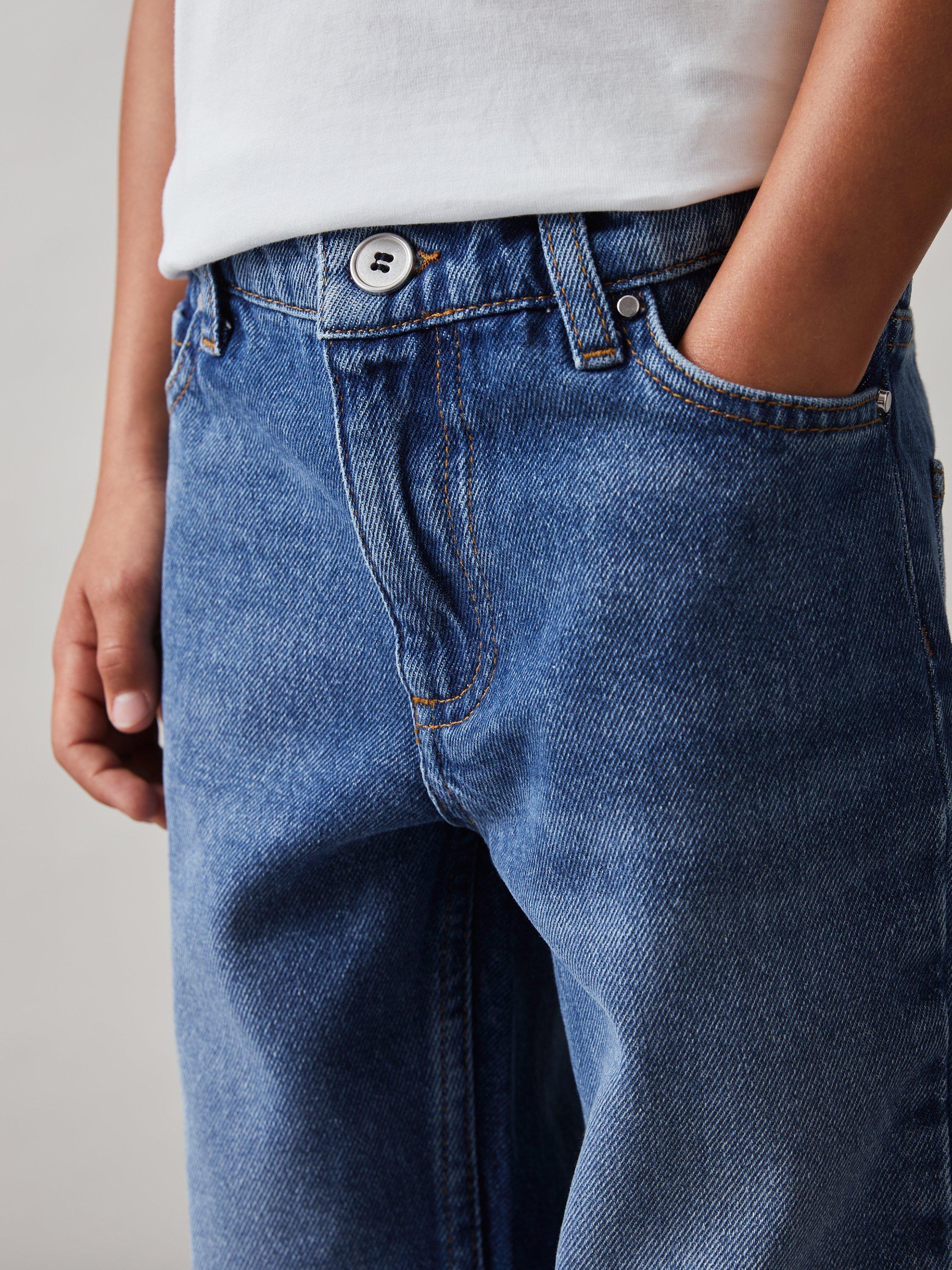 Product image 3 of 4, which shows Reiss Kids' Ronnie Denim Jeans, Mid Blue, 3-4 years