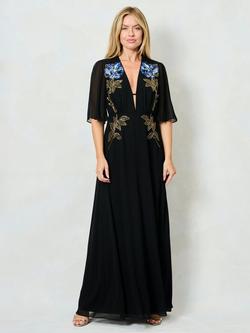 Hope & Ivy The Clover Embellished Maxi Dress, Black, Black