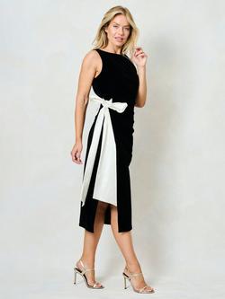 Hope & Ivy The Noelle Velvet Midi Dress, Black/White - view 2, Black/White