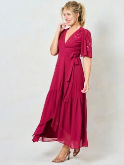 Hope & Ivy The Petal Embellished Maxi Dress, Pink - view 2, Pink