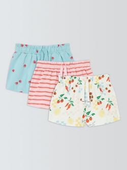 John Lewis Baby Shorts, Pack of 3, Multi, Multi