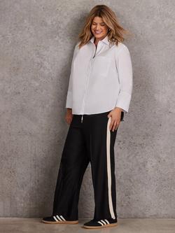 Live Unlimited Curve Grosgrain Stripe Wide Leg Trousers, Black - view 2, Black