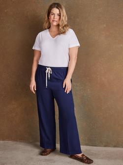 Live Unlimited Drawstring Waist Corduroy Trousers, Blue, Blue