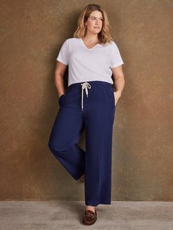 Live Unlimited Drawstring Waist Corduroy Trousers, Blue - view 2, Blue