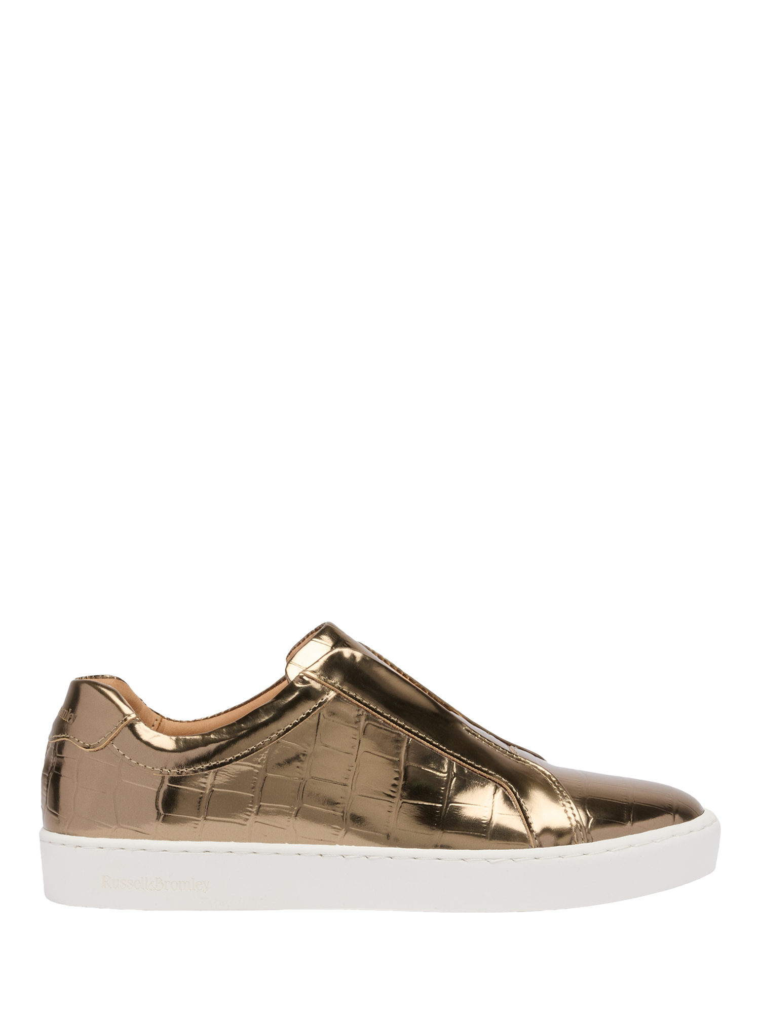 Product image 1 of 4, which shows Russell & Bromley Pear Trainers, Gold, 4