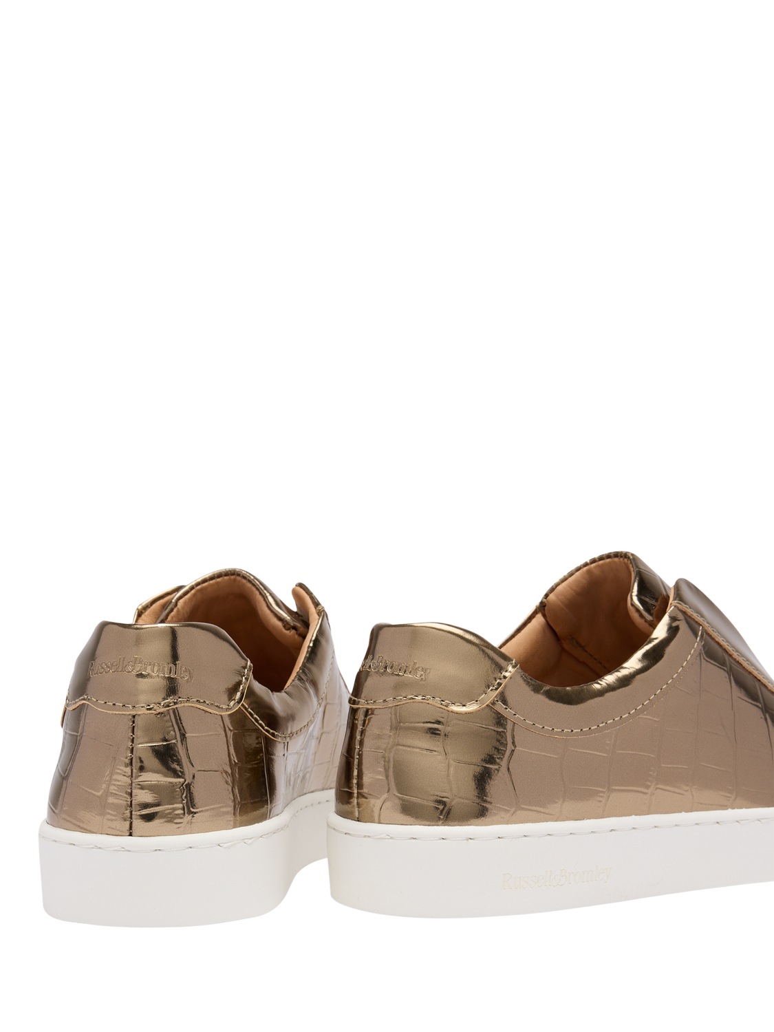 Product image 3 of 4, which shows Russell & Bromley Pear Trainers, Gold, 4