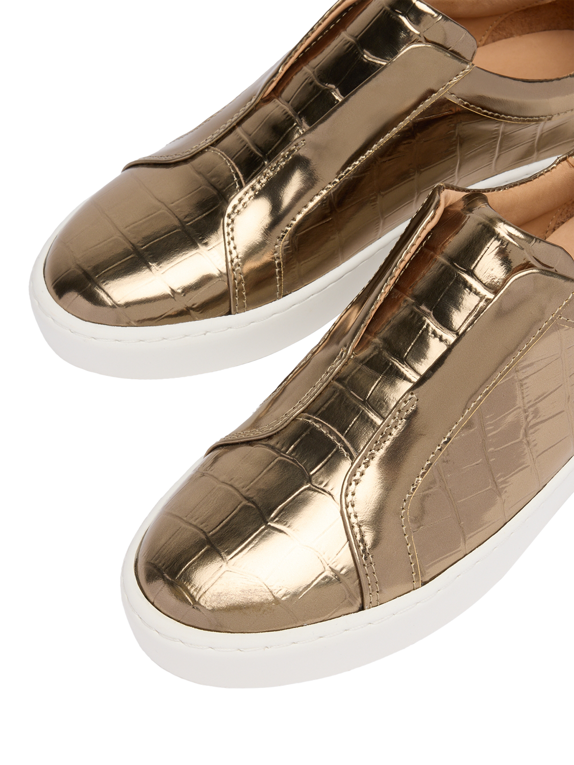 Product image 4 of 4, which shows Russell & Bromley Pear Trainers, Gold, 4