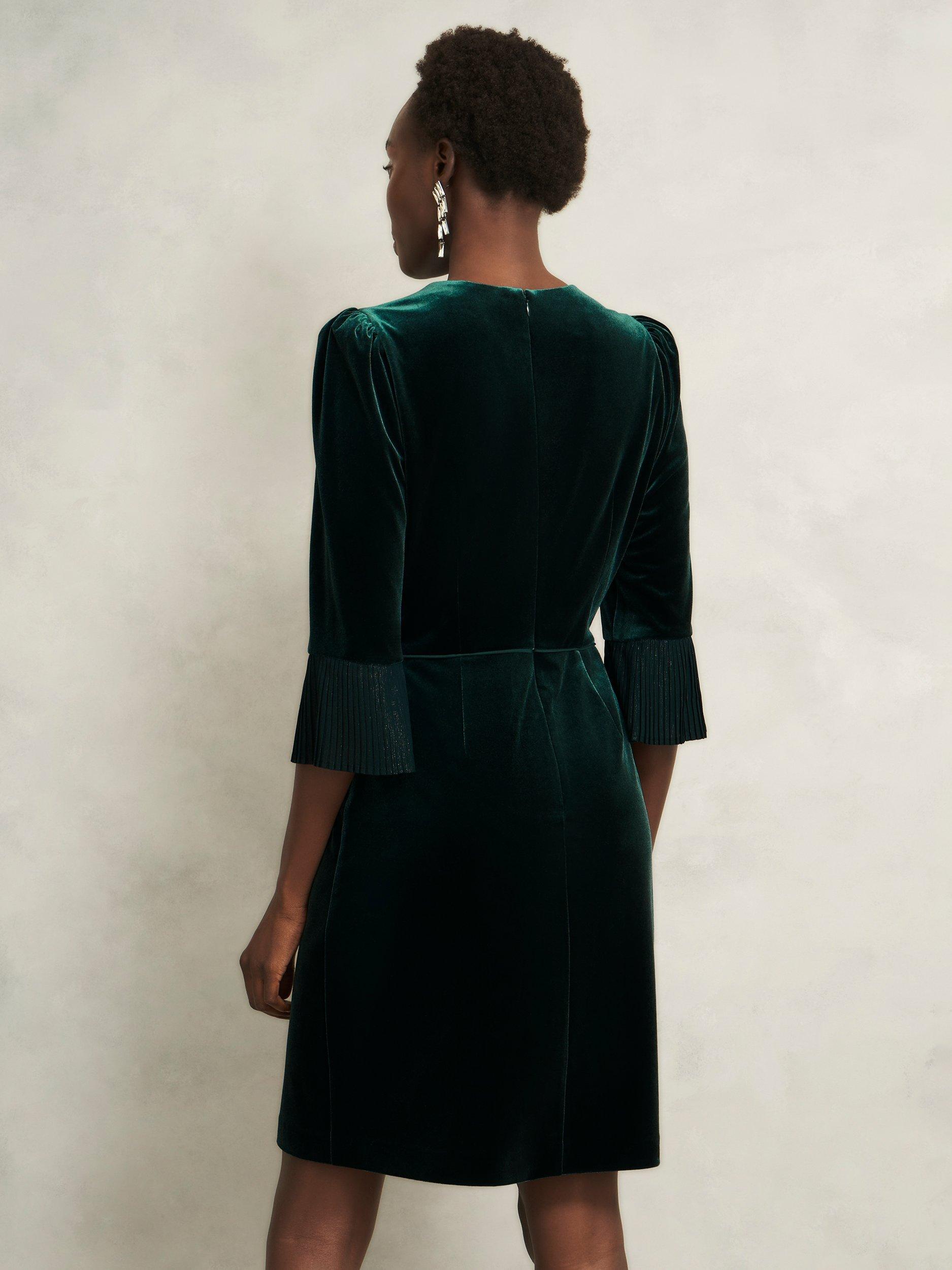 Product image 2 of 6, which shows Hobbs Petite Violet Dress, Evergreen, 10