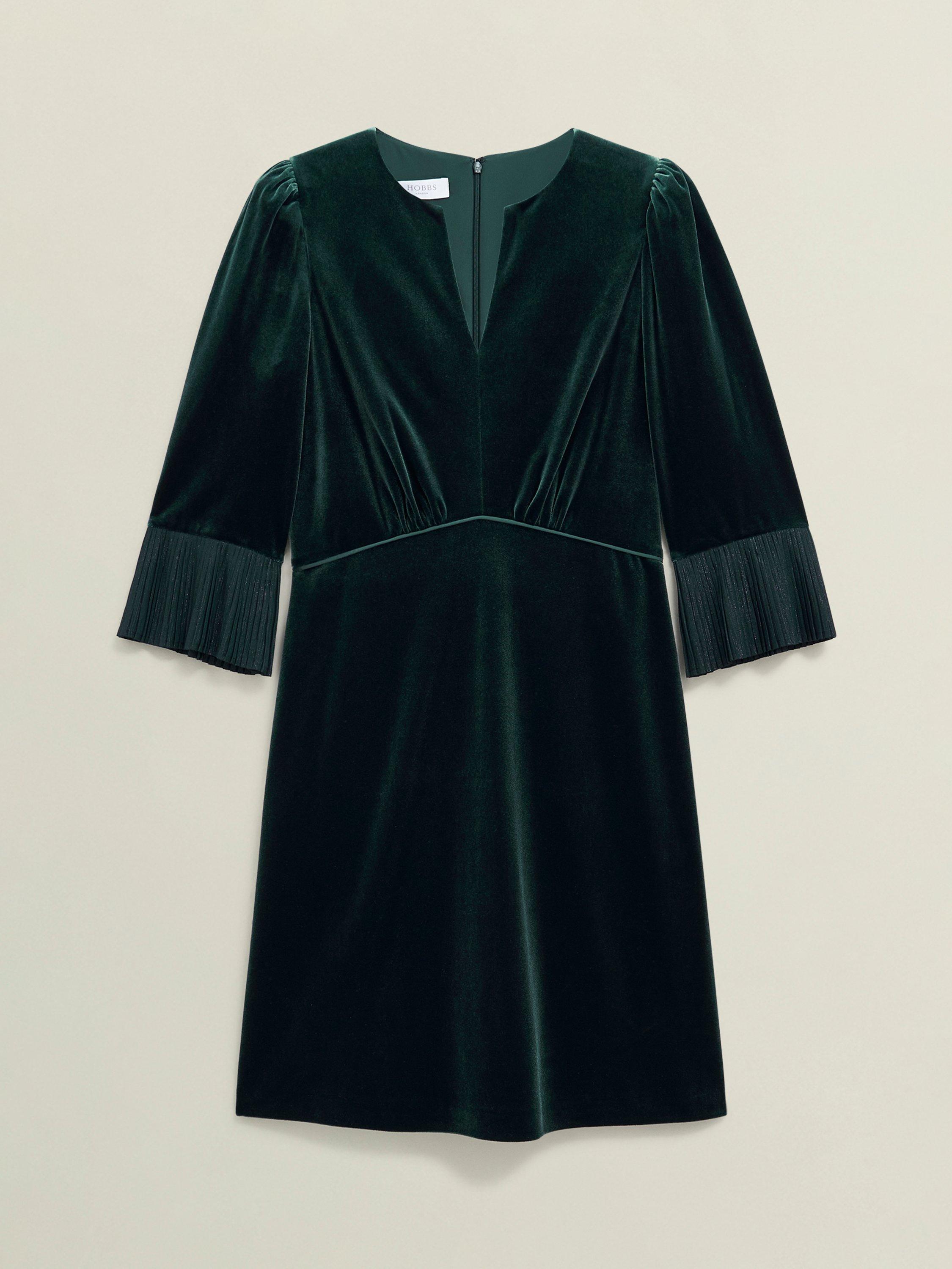 Product image 4 of 6, which shows Hobbs Petite Violet Dress, Evergreen, 10