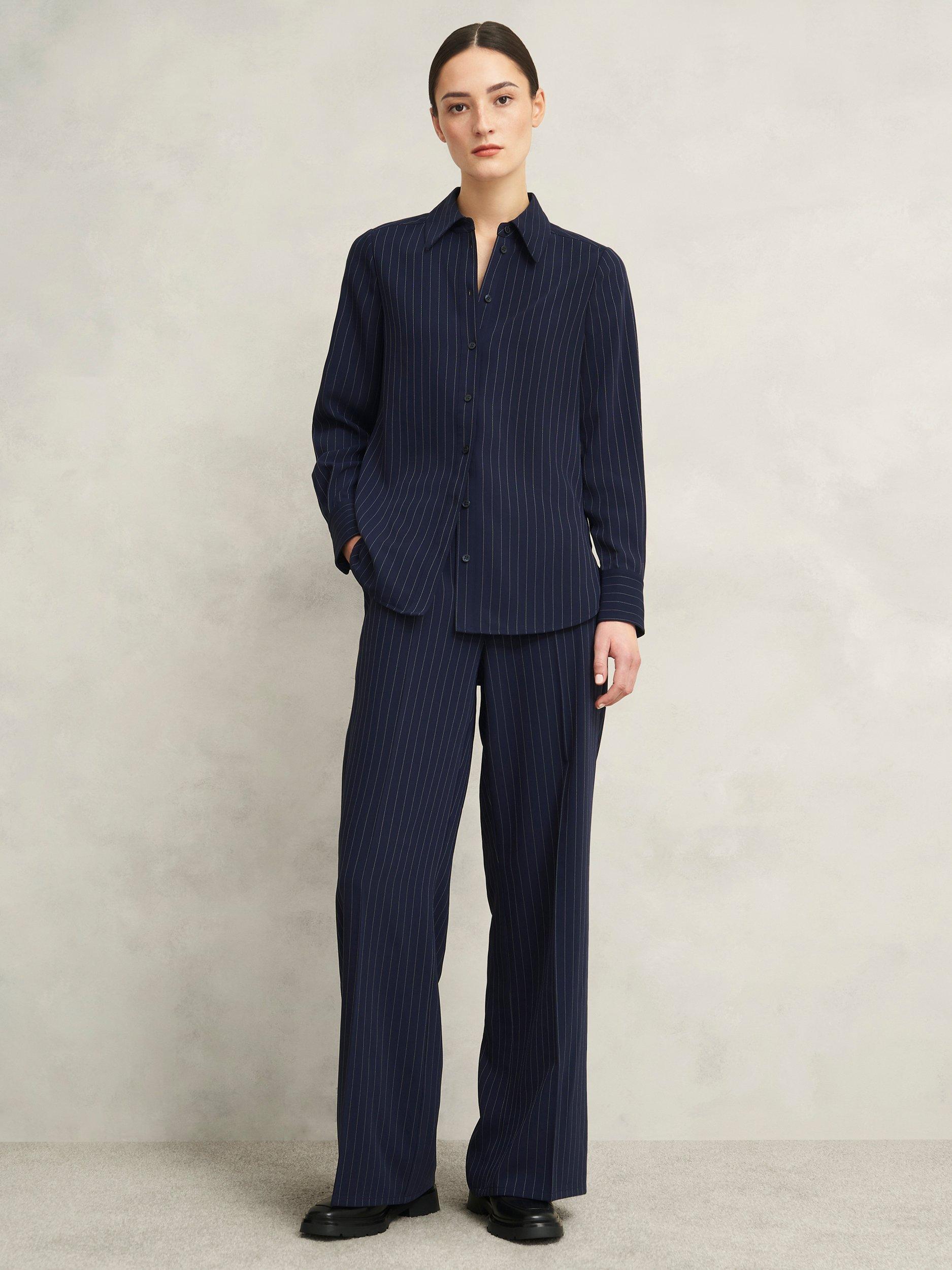 Product image 1 of 6, which shows Hobbs Hadley Shirt, Midnight Ivory, 10