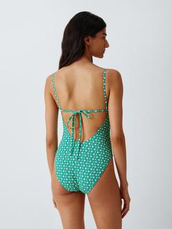 John Lewis Monterey Geo Swimsuit, Blue - view 2, Blue