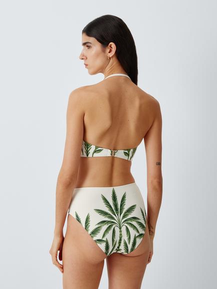 John Lewis Palma Bandeau Ring Front Swimsuit, Palm Placement - view 2, Palm Placement