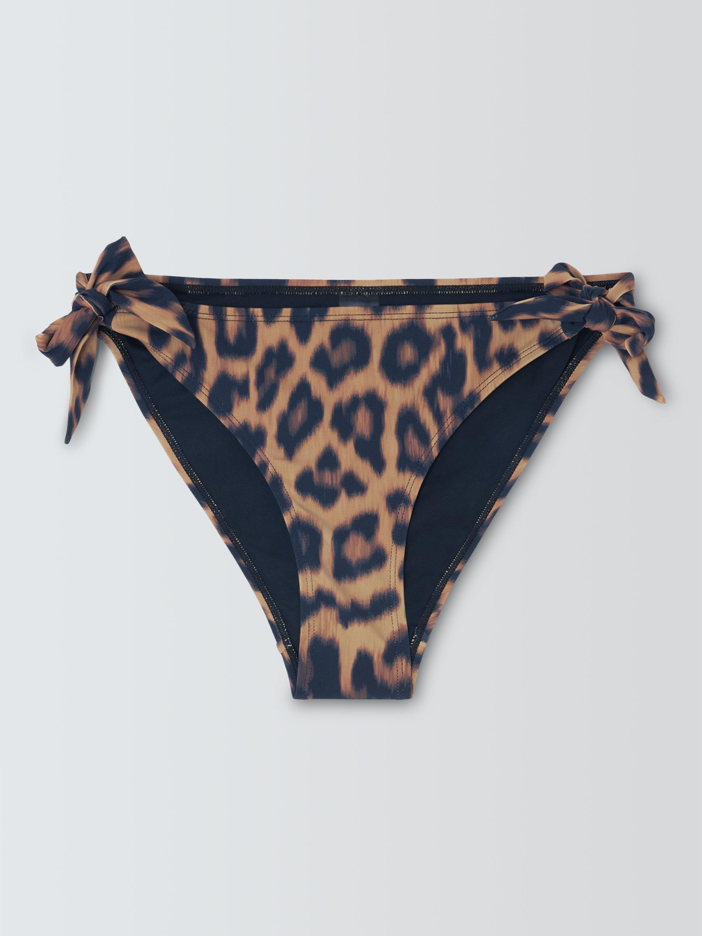 John Lewis Sabi Leopard Print Bunny Tie Bikini Bottoms, Leopard