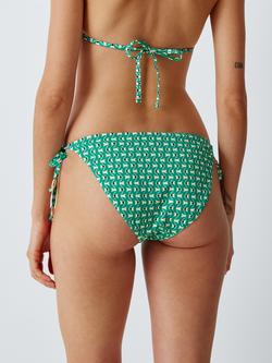 John Lewis Monterey Geo String Bikini Bottoms, Blue - view 2, Blue