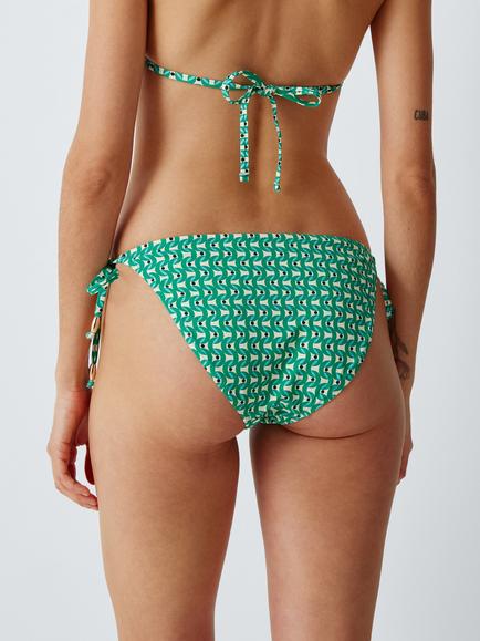 John Lewis Monterey Geo String Bikini Bottoms, Blue - view 2, Blue