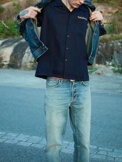 Nudie Jeans Arthur Bowling Shirt, Navy
