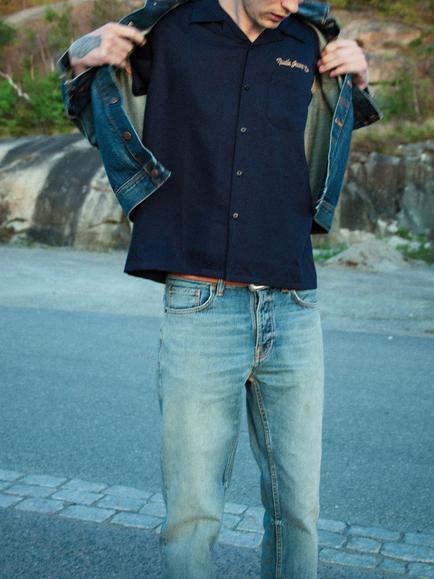 Nudie Jeans Arthur Bowling Shirt, Navy