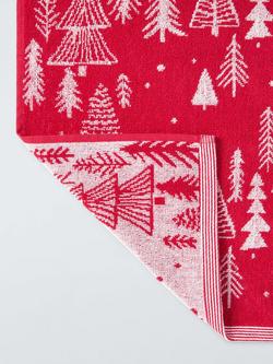 John Lewis Christmas Tree Towels - view 2, Red/White