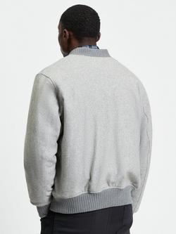 Ben Sherman Wool Blend Melange Bomber Jacket, Grey - view 2, Grey