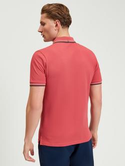Ben Sherman Signature Short Sleeve Pique Cotton Polo Shirt - view 2, Coral