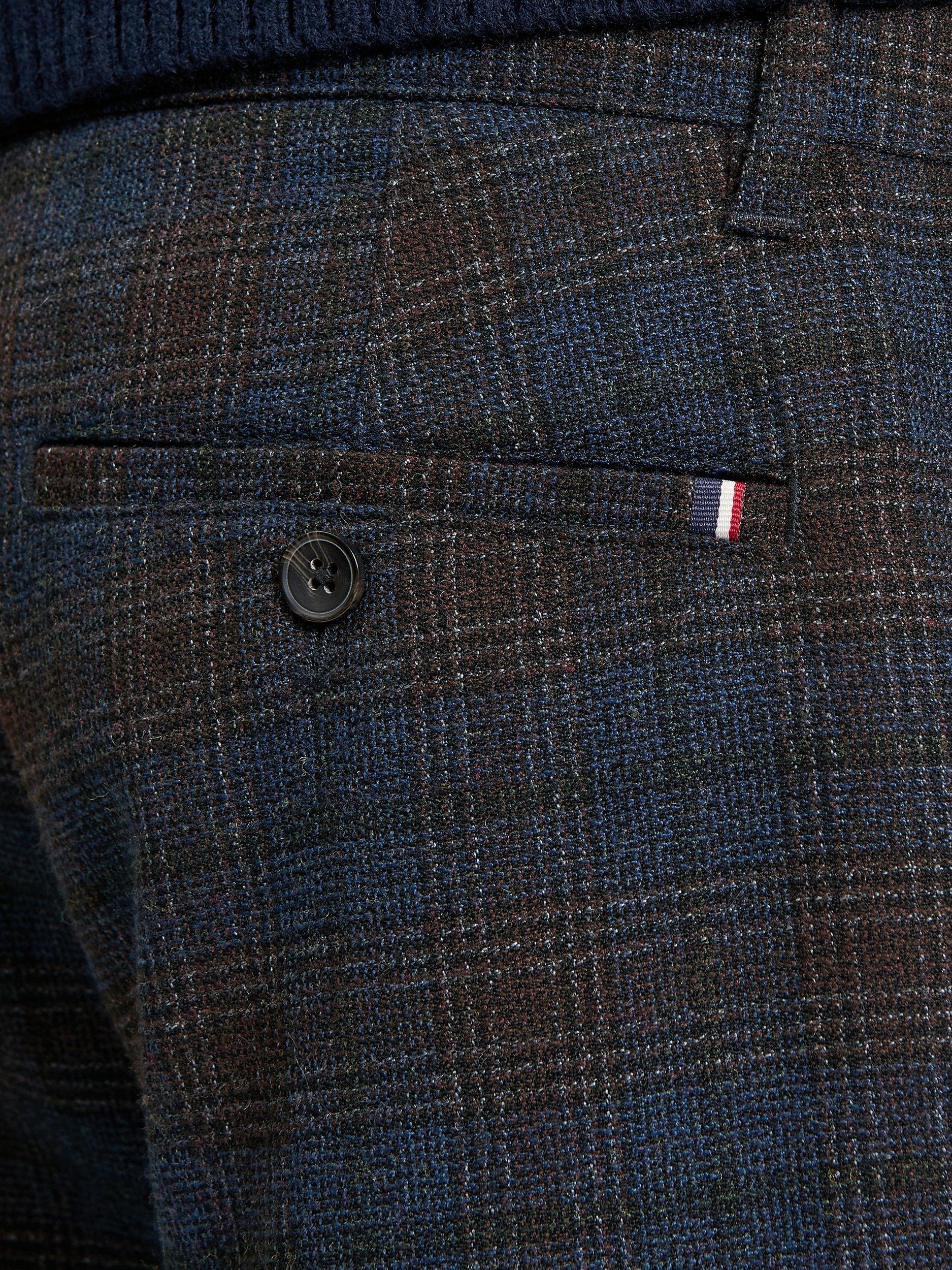 Product image 4 of 5, which shows Ben Sherman Straight Fit Check Trousers, Dark Navy, 28R