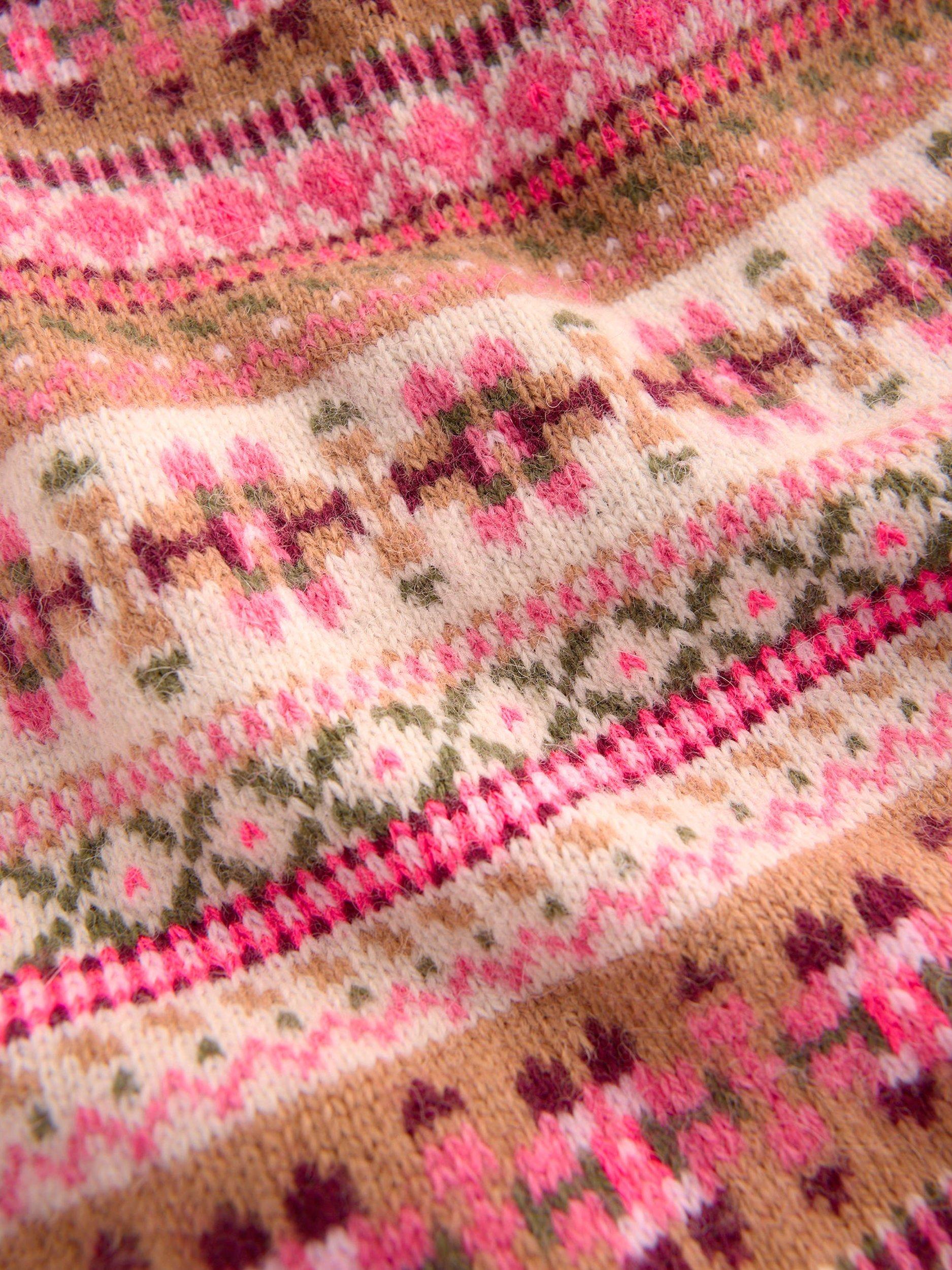 Product image 3 of 3, which shows Boden Fair Isle Wool Blend Scarf, Pink, One Size