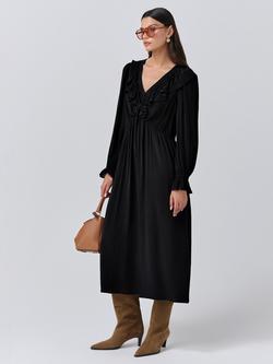 Ghost Aurora Frill Midi Dress - view 2, Black