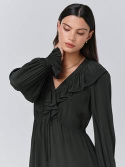 Ghost Aurora Frill Midi Dress - view 2, Forest Green