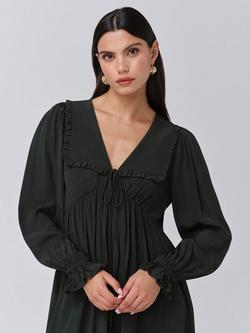 Ghost Bianca Ruffle Mini Dress - view 2, Forest Green