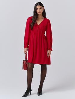 Ghost Bianca Ruffle Mini Dress, Red