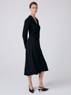 Ghost Cecelia V-Neck Midi Dress - view 2, Black