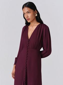 Ghost Francesca Shirt Midi Dress - view 2, Aubergine