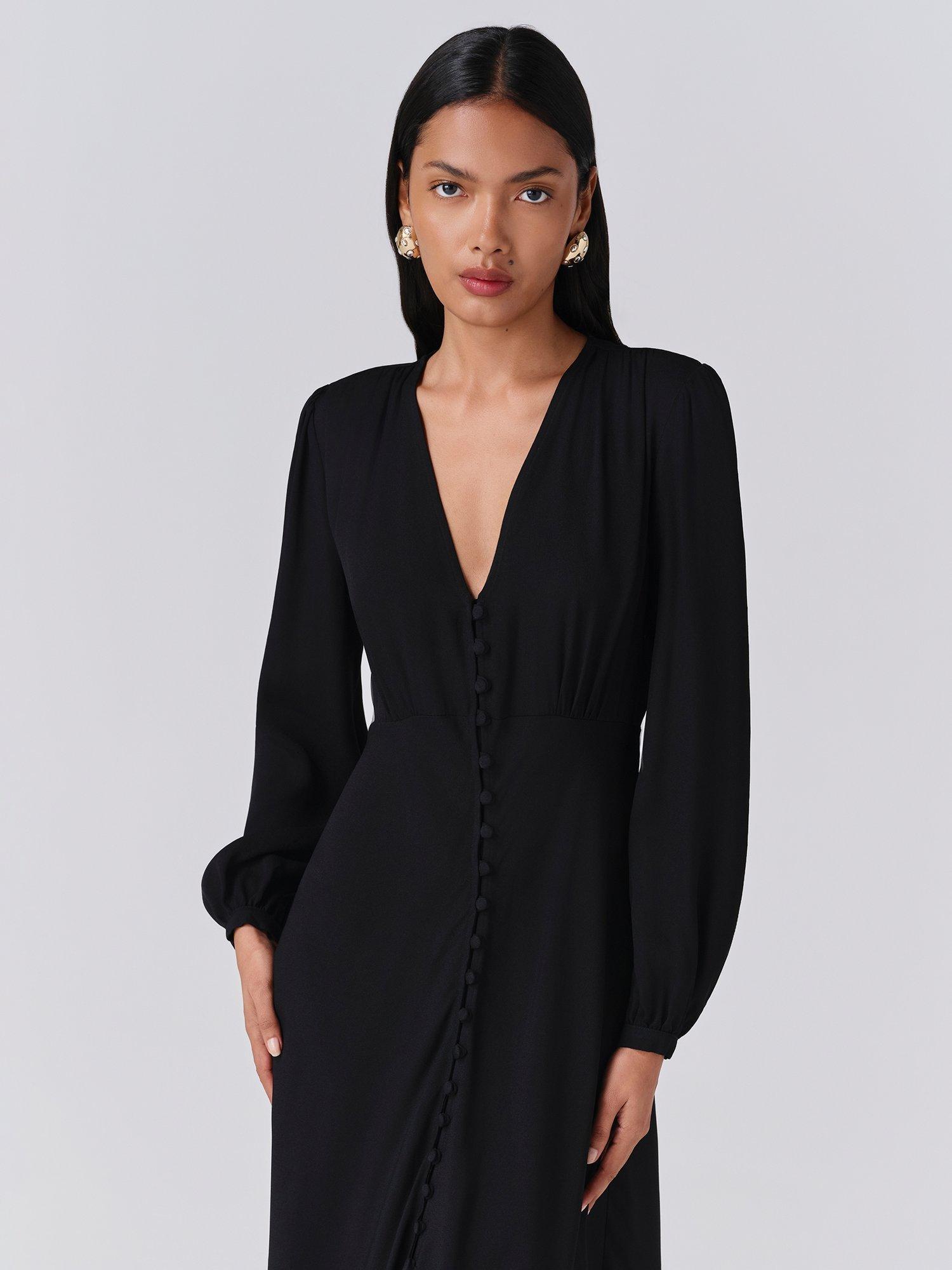 Product image 4 of 5, which shows Ghost Francesca Shirt Midi Dress, Black, XS