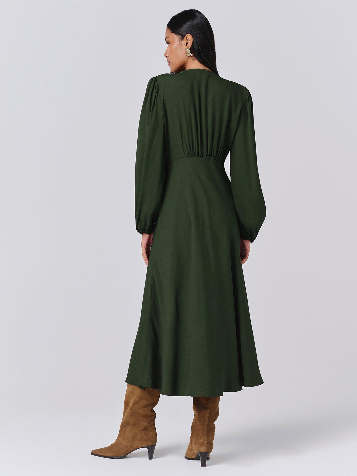 Product image 5 of 11, which shows Ghost Francesca Shirt Midi Dress, Green, M