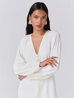 Ghost Francesca Shirt Midi Dress - view 2, Ivory