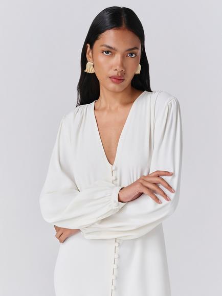Ghost Francesca Shirt Midi Dress - view 2, Ivory