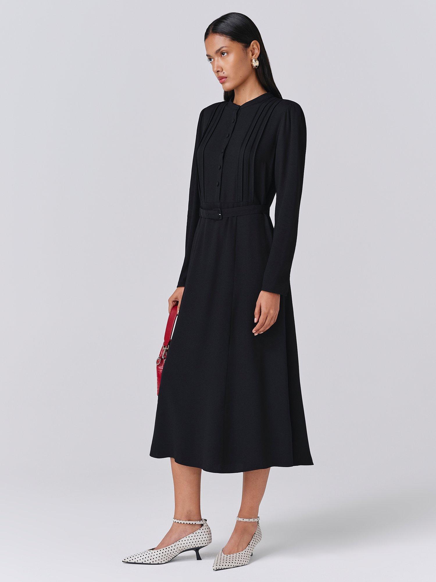 Product image 3 of 5, which shows Ghost Freya Shirt Midi Dress, Black, XS