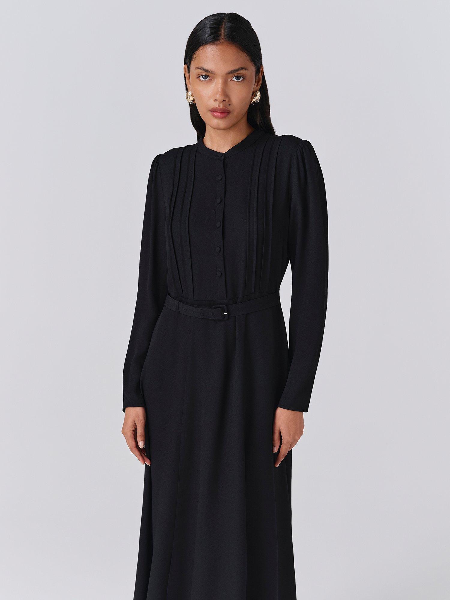 Product image 4 of 5, which shows Ghost Freya Shirt Midi Dress, Black, XS