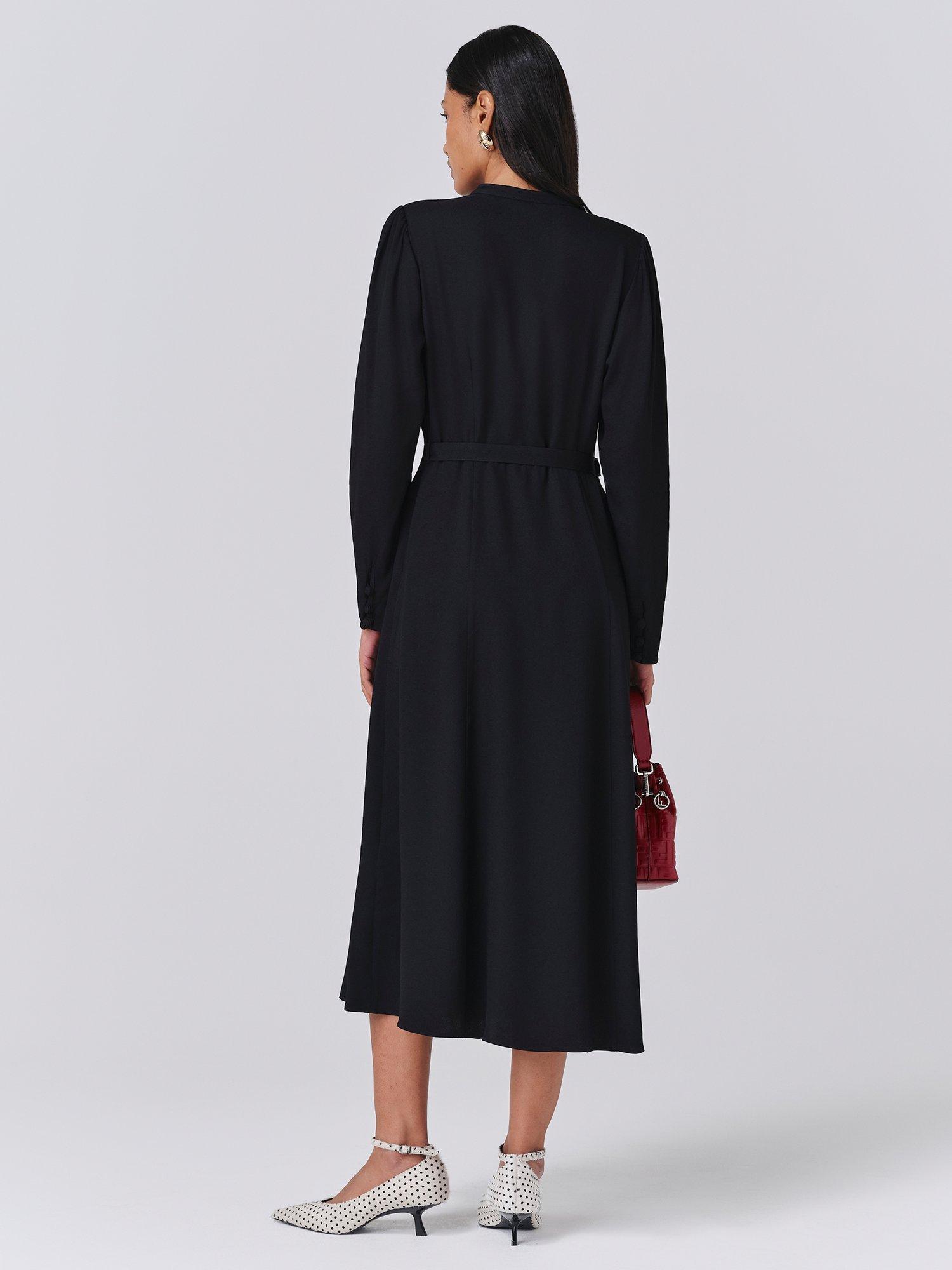 Product image 5 of 5, which shows Ghost Freya Shirt Midi Dress, Black, XS