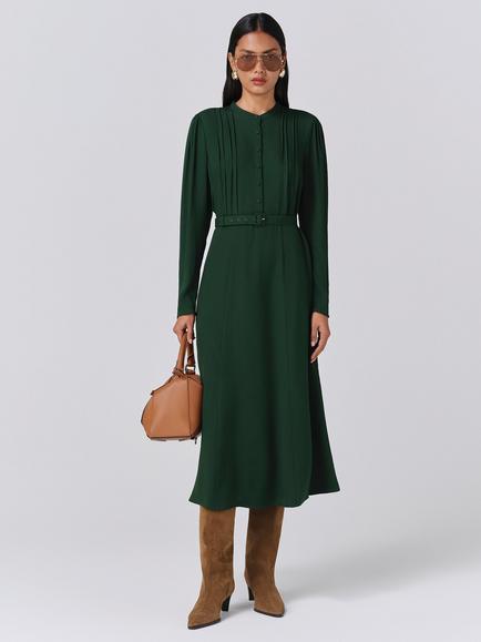 Ghost Freya Shirt Midi Dress, Green