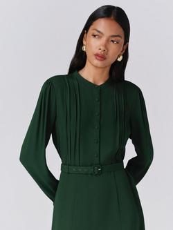 Ghost Freya Shirt Midi Dress - view 2, Green