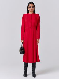 Ghost Freya Shirt Midi Dress, Red