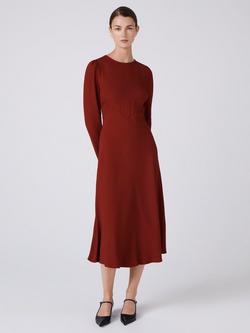 Ghost Kiara A Line Midi Dress, Berry