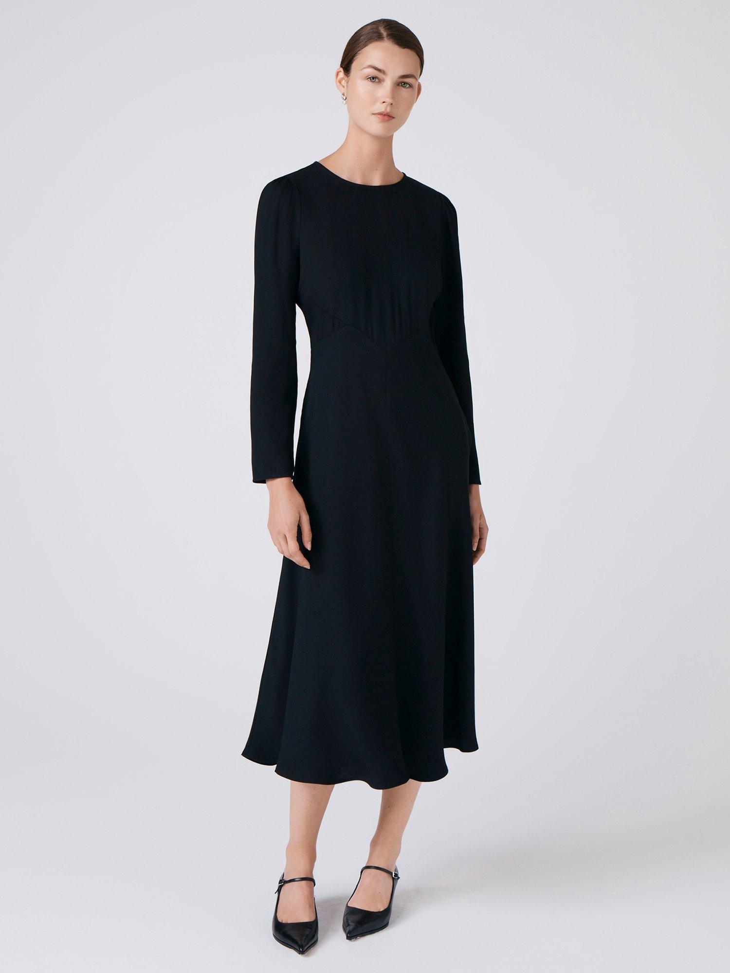 Product image 3 of 6, which shows Ghost Kiara A Line Midi Dress, Black, XS