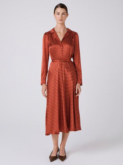 Ghost Victoria Polka Dot Shirt Dress, Red/Multi, Red/Multi