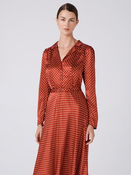 Ghost Victoria Polka Dot Shirt Dress, Red/Multi - view 2, Red/Multi