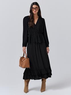 Ghost Ada Gathered Sleeve Blouse, Black - view 2, Black