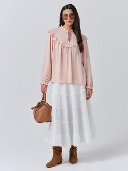 Ghost Talia Frill Blouse, Pink