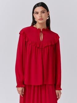 Ghost Talia Frill Blouse - view 2, Red