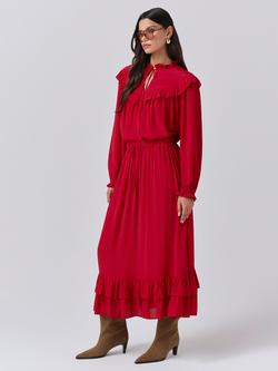 Ghost Scarlett A-Line Crepe Midi Skirt - view 2, Red